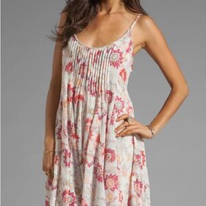 Free People Pintuck Gauze Dress in Ivory Combo Sold Out $168 Retail